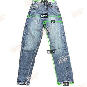 Zara Jeans Womens 4 Blue High Rise Tapered Ankle Cropped Mom Fit Denim Zip Fly